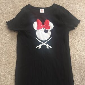 Wonder Nation Black Shirt Dress with Minnie Mouse Pirate Disney